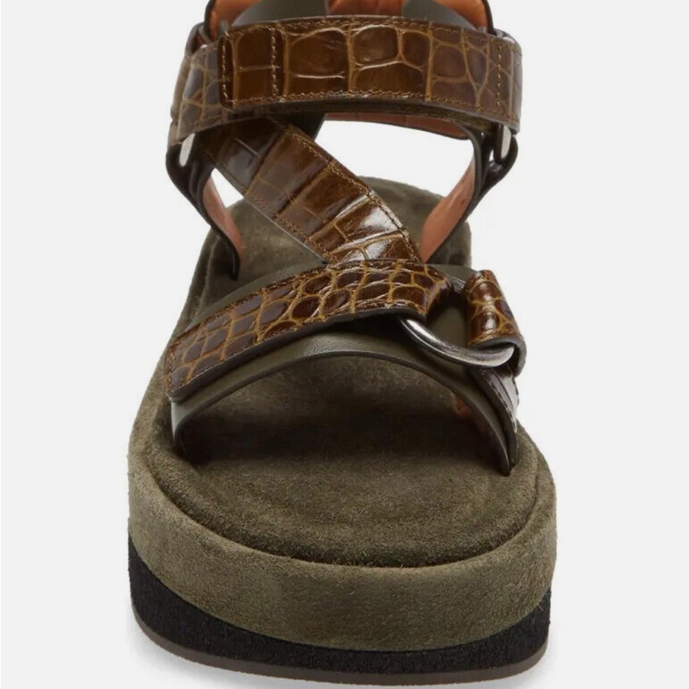CHLOE Wavy Platform Sandal Dark Green 37